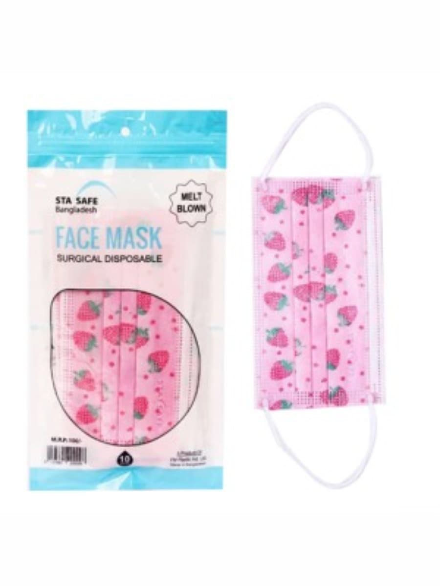 Surgical Face Strawberry Printed Mask