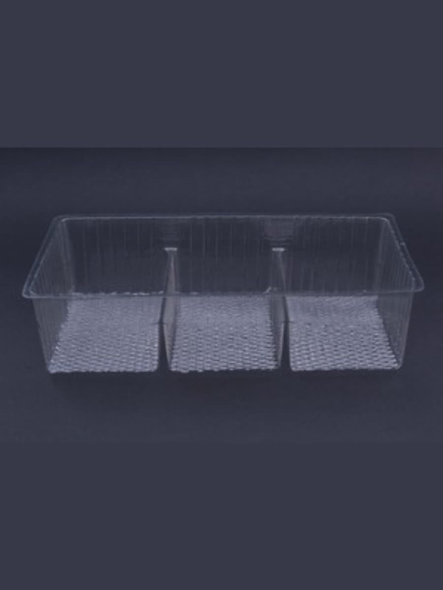 3 Compartment Disposable PET Biscuit Tray