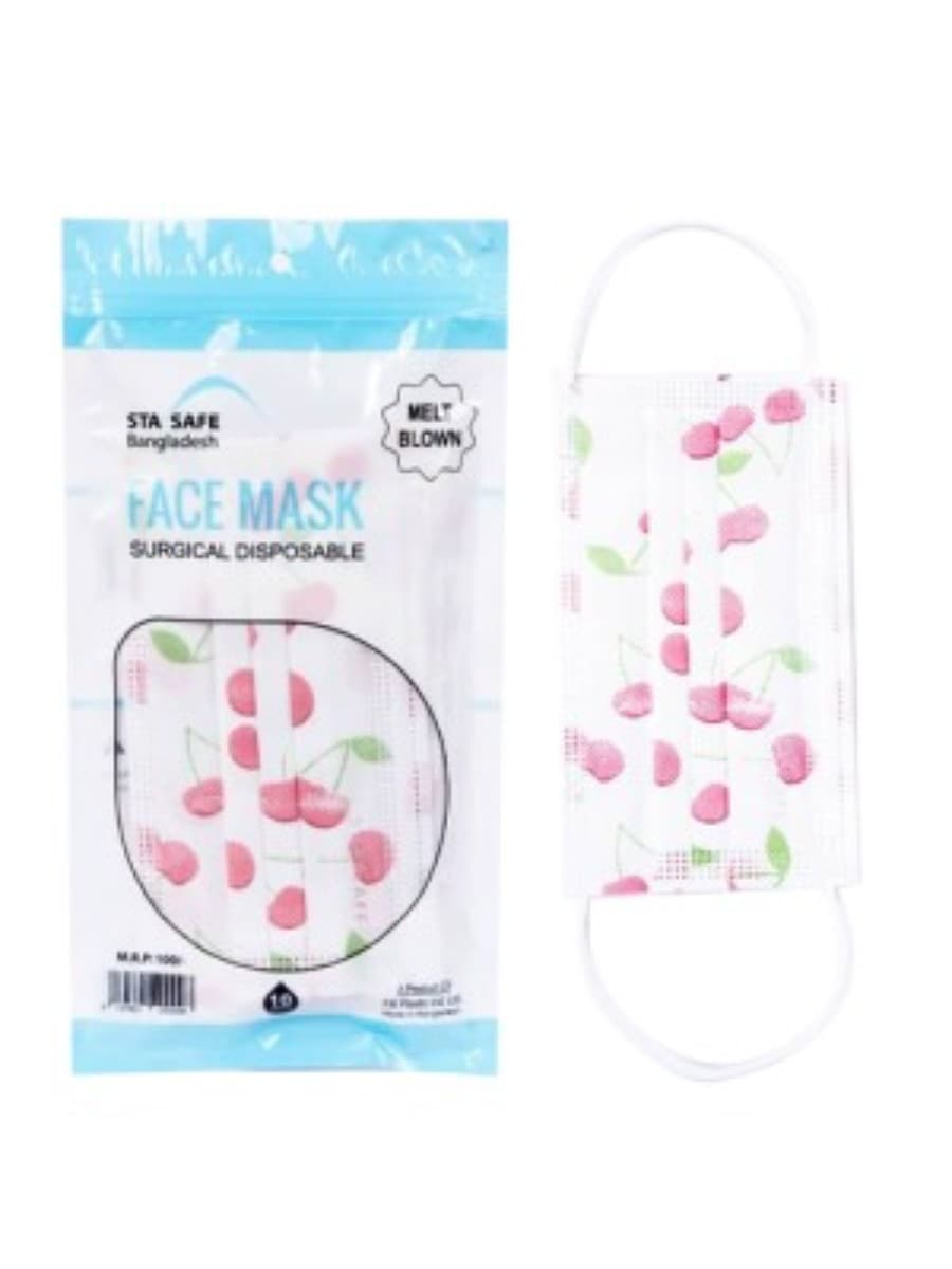 Surgical Face Cherry Printed Mask